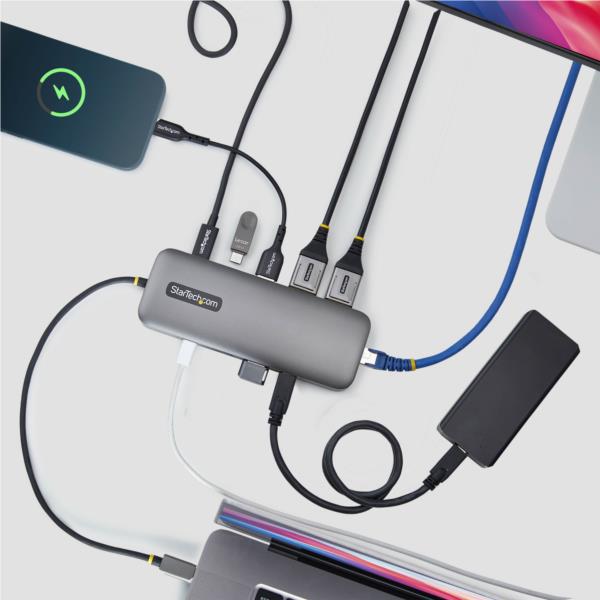 USB-Cハブ/2画面 4K DisplayPort/100W PD/LAN/10-in-1 ドッキングステーション