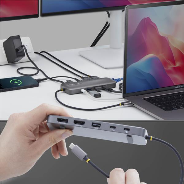 USB-Cハブ/2画面 4K DisplayPort/100W PD/LAN/10-in-1 ドッキングステーション