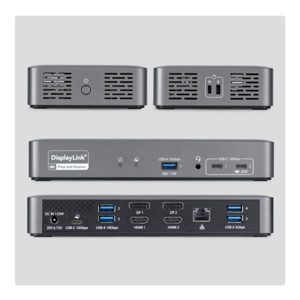 USB-Cドッキングステーション/2画面/4K60Hz HDMI / DisplayPort/96W/USBハブ/LAN