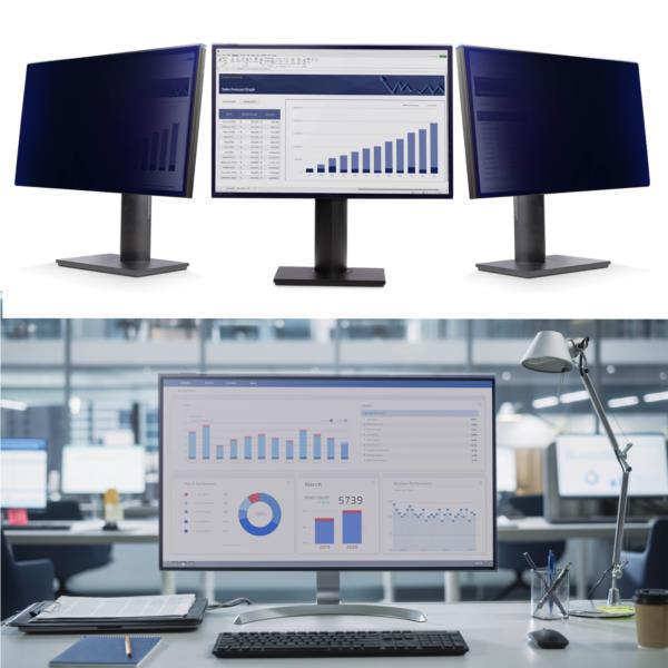 プライバシーフィルター/21.5インチ/16：9/吊り下げ式/491x292mm/光沢/ブルーライトカット/覗き見防止