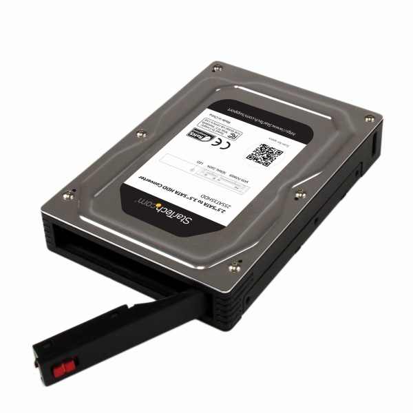 HDD/SSD用2.5インチ-3.5インチSATAハードドライブ変換ケース(アルミ製)最大高さ12.5mmSATA1.0/2.0/3.0対応