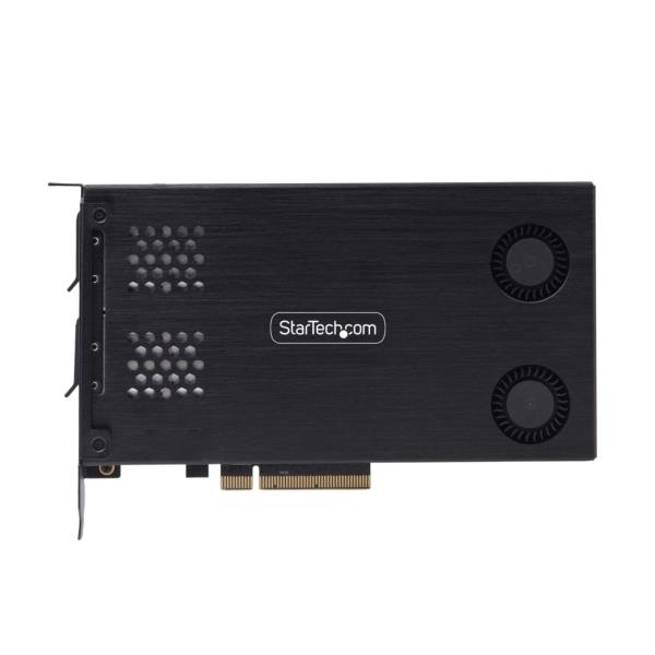 M.2 NVMe SSDモバイルラック/PCIe x8接続/デュアルベイ/ホットスワップ対応/Bifurcation対応