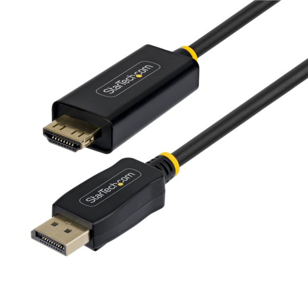 DisplayPort - HDMI変換ケーブル/2m/4K60Hz/抜けにくいコネクター/HDR/単方向仕様