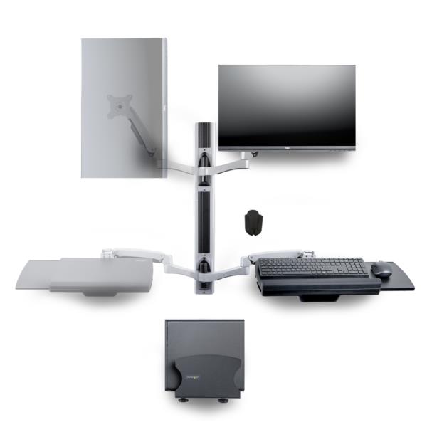 モニターアーム＆キーボードトレイ一体型PCユニット/壁掛け式/最大32インチモニター・VESA規格対応/省スペース設計