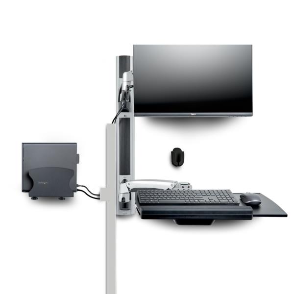モニターアーム＆キーボードトレイ一体型PCユニット/壁掛け式/最大32インチモニター・VESA規格対応/省スペース設計