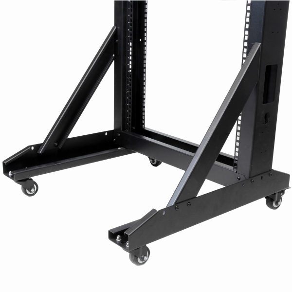 2ポストオープンフレーム型サーバーラック(キャスター付き)42U耐荷重300kg