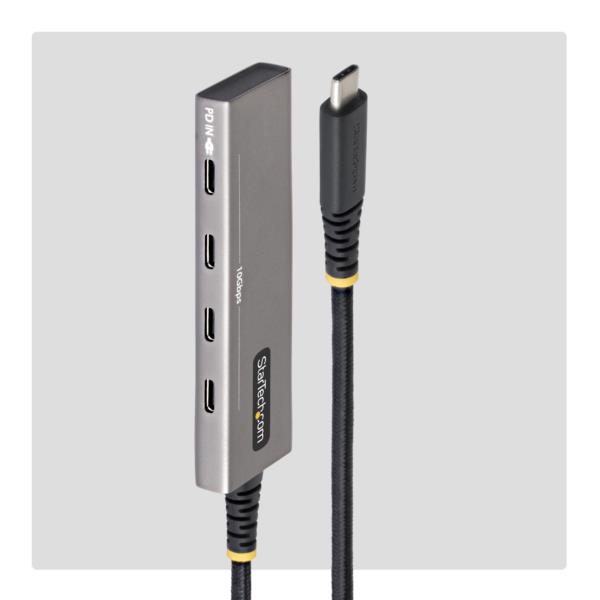 USB-Cハブ/4ポートType-C/10Gbps/100W PD/アルミ筐体/MacBook iPad タブレット対応