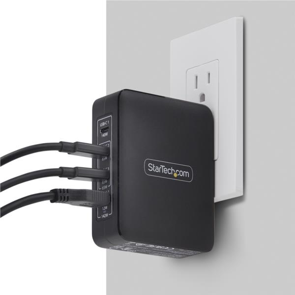 USB充電器/4ポート（3 USB-C +1 USB-A）/最大140W/PD 3.1/GaN/AC電源アダプター