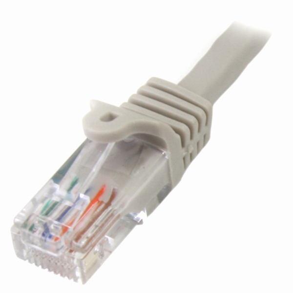 10mカテゴリー5eLANケーブルグレーRJ45コネクタ(ツメ折れ防止カバー付き)イーサネット対応Cat5eUTPケーブル