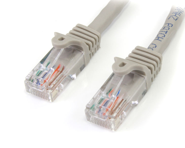 15mカテゴリー5eLANケーブルグレーRJ45コネクタ(ツメ折れ防止カバー付き)イーサネット対応Cat5eUTPケーブル