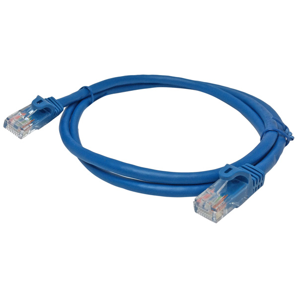 1mカテゴリー5eLANケーブルブルーRJ45コネクタ(ツメ折れ防止カバー付き)イーサネット対応Cat5eUTPケーブル