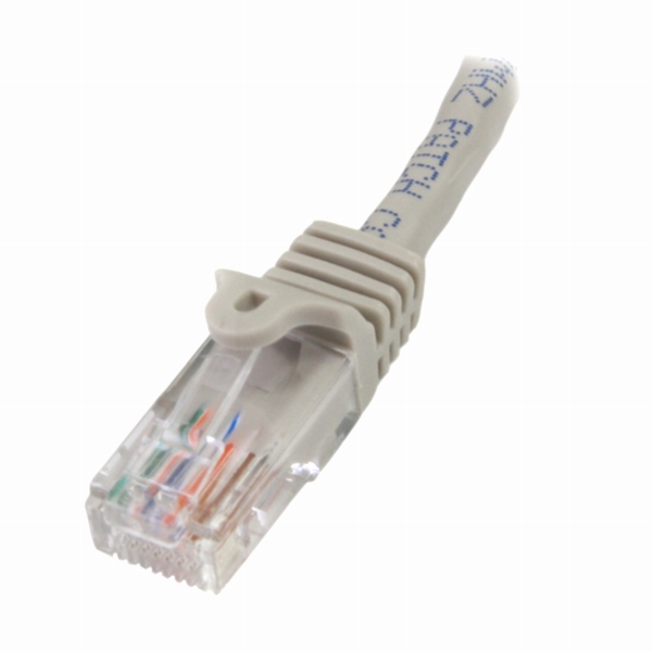 1mカテゴリー5eLANケーブルグレーRJ45コネクタ(ツメ折れ防止カバー付き)イーサネット対応Cat5eUTPケーブル