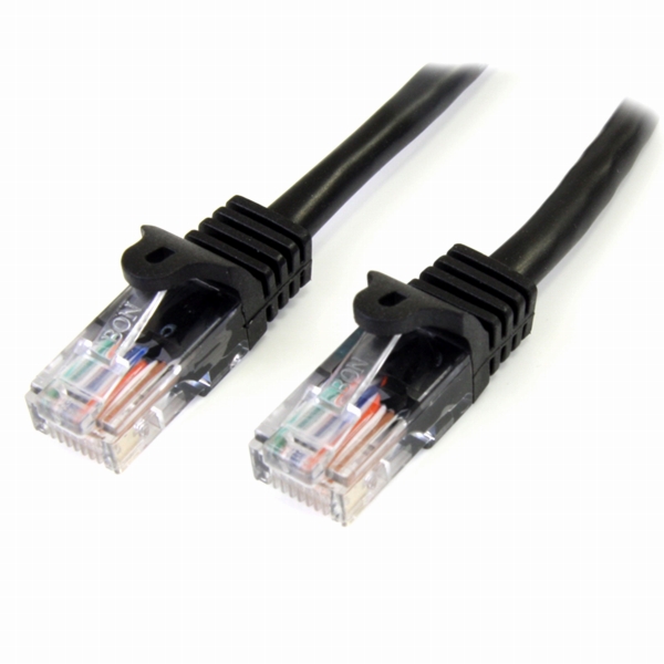 0.5mカテゴリー5eLANケーブルブラックRJ45コネクタ(ツメ折れ防止カバー付き)イーサネット対応Cat5eUTPケーブル