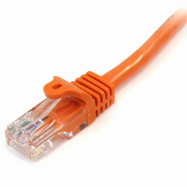 0.5mカテゴリー5eLANケーブルオレンジRJ45コネクタ(ツメ折れ防止カバー付き)イーサネット対応Cat5eUTPケーブル