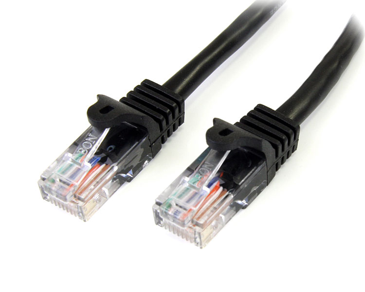 5mカテゴリー5eLANケーブルブラックRJ45コネクタ(ツメ折れ防止カバー付き)イーサネット対応Cat5eUTPケーブル