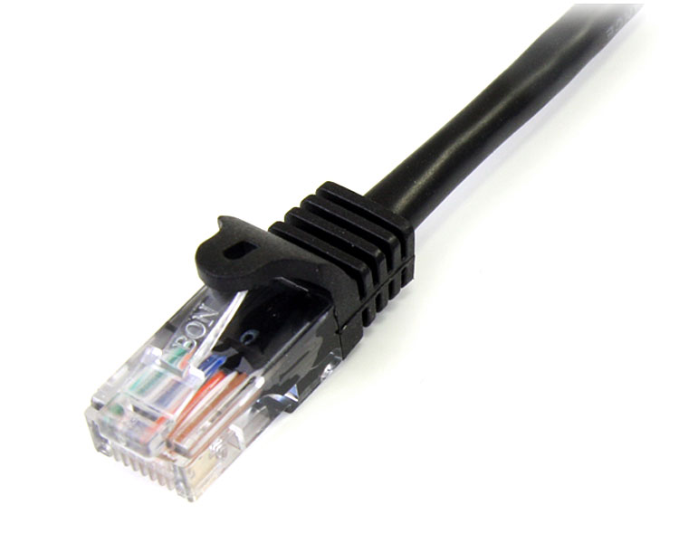 5mカテゴリー5eLANケーブルブラックRJ45コネクタ(ツメ折れ防止カバー付き)イーサネット対応Cat5eUTPケーブル