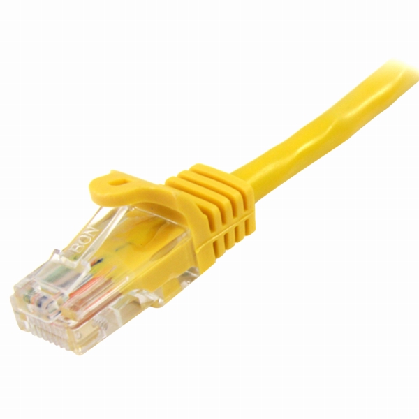 5mカテゴリー5eLANケーブルイエローRJ45コネクタ(ツメ折れ防止カバー付き)イーサネット対応Cat5eUTPケーブル