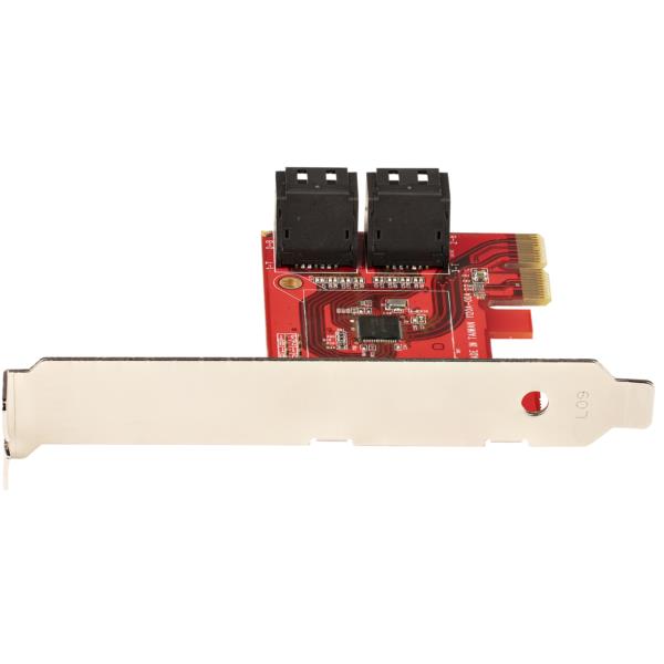 SATA4ポート増設PCIExpressインターフェースカード/6Gbps/ロープロファイル&フルサイズPCI対応/SATAスタックコネクタ/RAIDなしASM1164チップ搭載