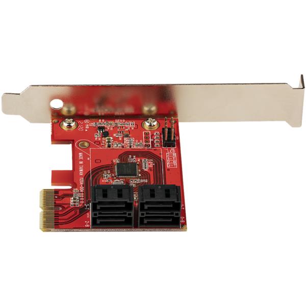 SATA4ポート増設PCIExpressインターフェースカード/6Gbps/ロープロファイル&フルサイズPCI対応/SATAスタックコネクタ/RAIDなしASM1164チップ搭載
