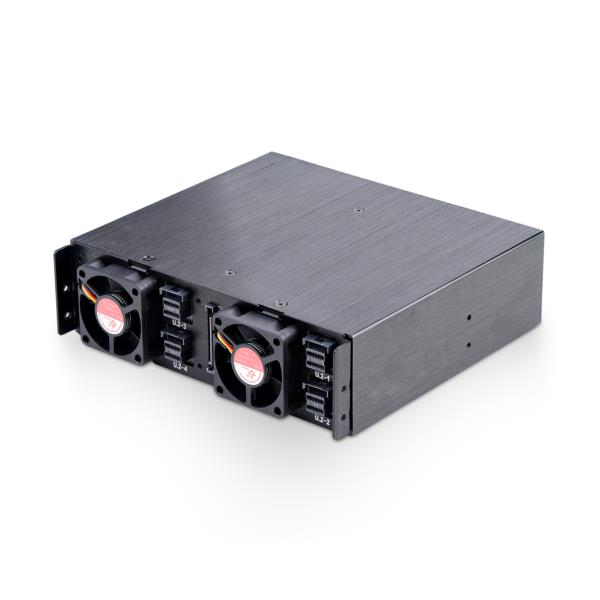 U.2モバイルラック/5.25インチベイ用/4ベイ/SFF-8639 SSD対応/バックプレーン/データセンター向け