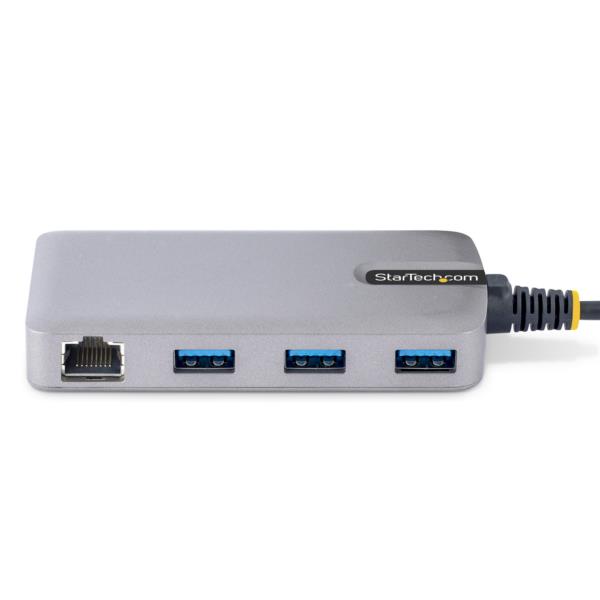 USBハブ/USBType-A接続/イーサネットアダプター内蔵/5Gbps/3ポートxUSB3.2Gen1/バスパワー/30cm長尺ケーブル/USB3.0ポータブルRJ45LAN増設拡張スプリッター