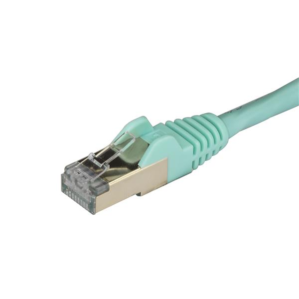 カテゴリー6aLANケーブル1.5mアクアツメ折れ防止RJ45コネクタ10ギガビット対応CAT6aケーブル