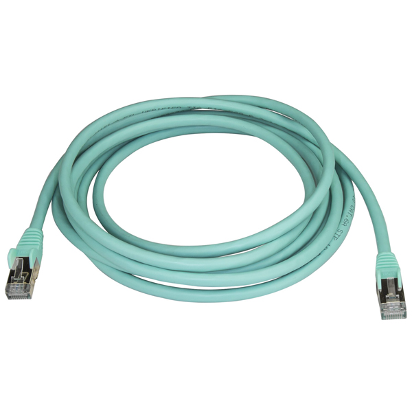 カテゴリー6ALANケーブル3mアクア10GbpsF/FTPシールドツメ折れ防止RJ45コネクタ10GbE対応Cat6aランケーブル