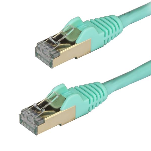 カテゴリー6aLANケーブル7.5mアクアツメ折れ防止RJ45コネクタ10ギガビット対応CAT6aケーブル