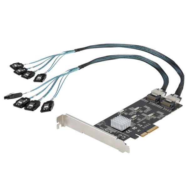 SATA8ポート増設PCIExpressインターフェースカード/PCI-SATA変換/4xホストコントローラ/SATAPCIe拡張カード/PCI-ex4Gen2-SATA3.0/SATAHDD&SDD