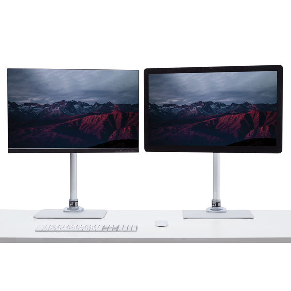 シングル液晶モニタースタンド角度と高さの調整に対応12~34インチVESA規格モニタ対応プレミアムスチール製シルバー