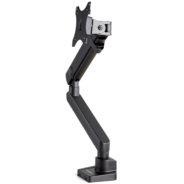 液晶モニターアームクランプ式/グロメット式VESA規格34インチディスプレイ対応2ポートUSBハブ搭載ケーブル収納可能