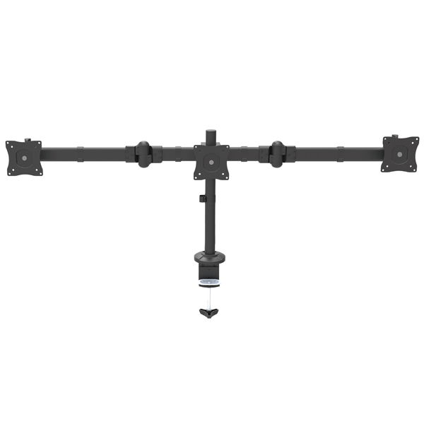 トリプル液晶モニターアーム左右3面対応多関節アーム最大24インチVESA規格モニタに対応クランプ式/グロメット式に対応