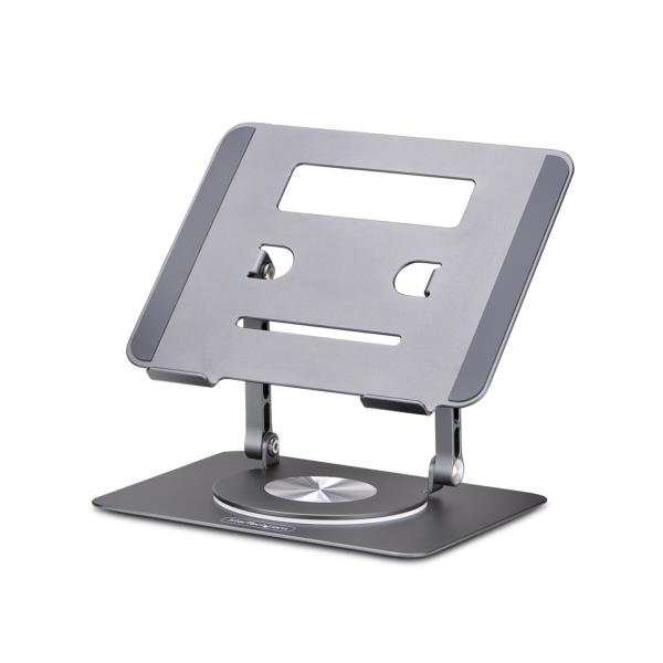 ノートパソコンスタンド/耐荷重5kg/19.5x24.4cm/回転ベース 高さ角度調整/ラップトップ ノートブックPC用