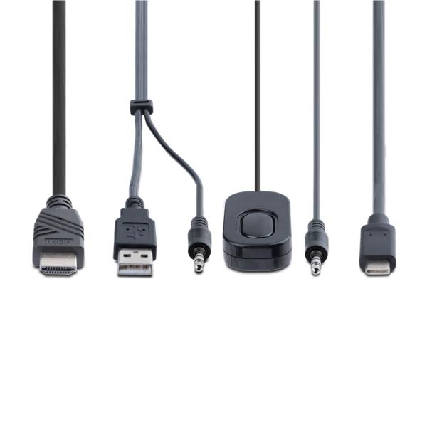 KVMスイッチ/2ポート/シングルモニター/4K60HzHDMI/ハイブリッド接続(USB-A/HDMI&USB-CDPAltモード)/ケーブル一体型