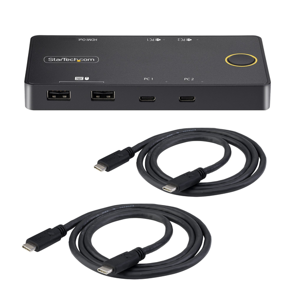 KVMスイッチ/2ポート/USB-C/1画面/4K60Hz HDMI DP Alt/100W PD/PC切替器 2台用
