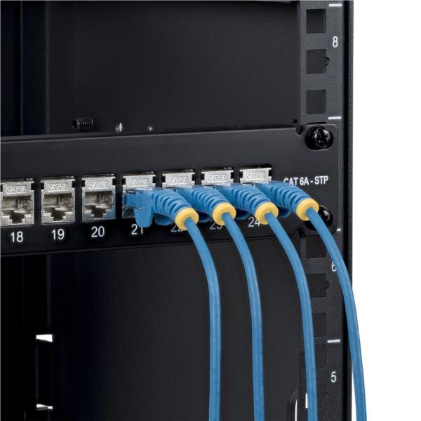 パッチパネル/1U/フィードスルー型/Cat6a 24ポート/シールドSTP RJ45/カテゴリ6A イーサネットパネル