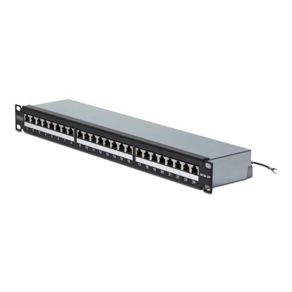 パッチパネル/1U/CAT6A 24ポート/シールドSTP/110型 パンチダウン/RJ45/イーサネットパネル
