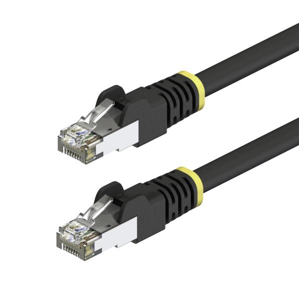 CAT6A LANケーブル/7m/ブラック/屋外用/S/FTPシールド/23AWG純銅単線/耐UV 耐候性/ツメ折れ防止