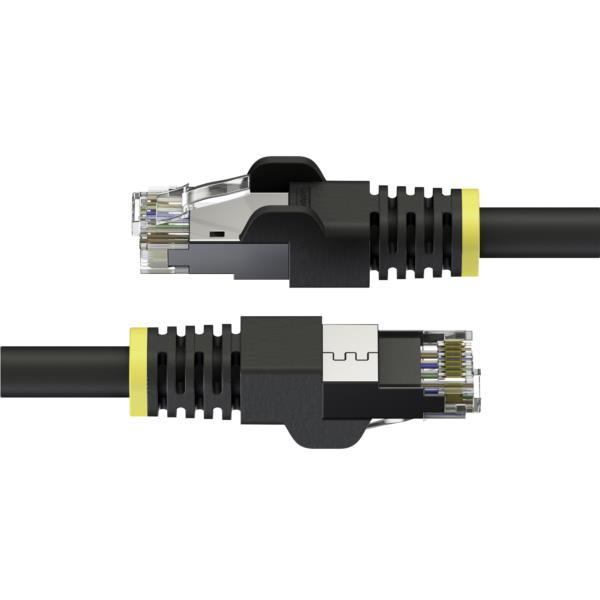 CAT6A LANケーブル/7m/ブラック/屋外用/S/FTPシールド/23AWG純銅単線/耐UV 耐候性/ツメ折れ防止