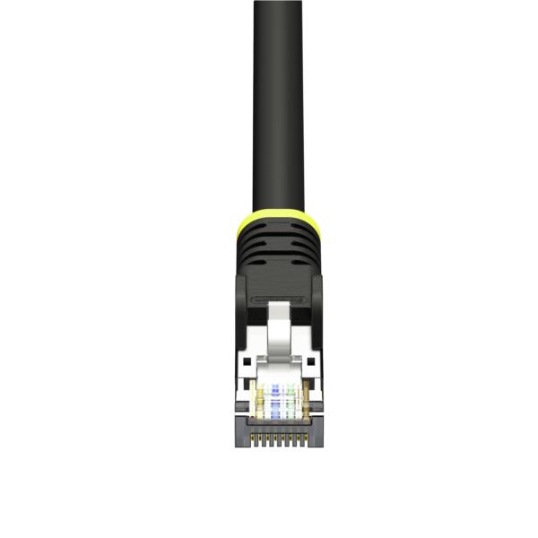 CAT6A LANケーブル/7m/ブラック/屋外用/S/FTPシールド/23AWG純銅単線/耐UV 耐候性/ツメ折れ防止