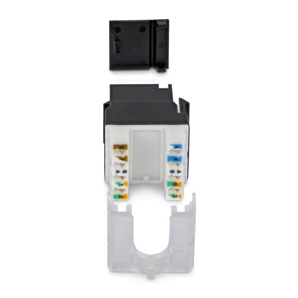 RJ45キーストーンジャック/CAT6対応/24個入/UTP非シールド/110パンチダウン/180度配線/ブラック