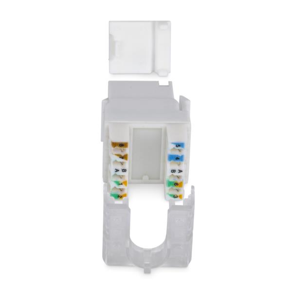 RJ45キーストーンジャック/CAT6対応/24個入/UTP非シールド/110パンチダウン/180度配線/ホワイト