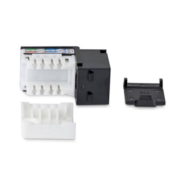 RJ45キーストーンジャック/CAT6対応/24個入/UTP非シールド/110パンチダウン/90度配線/ブラック
