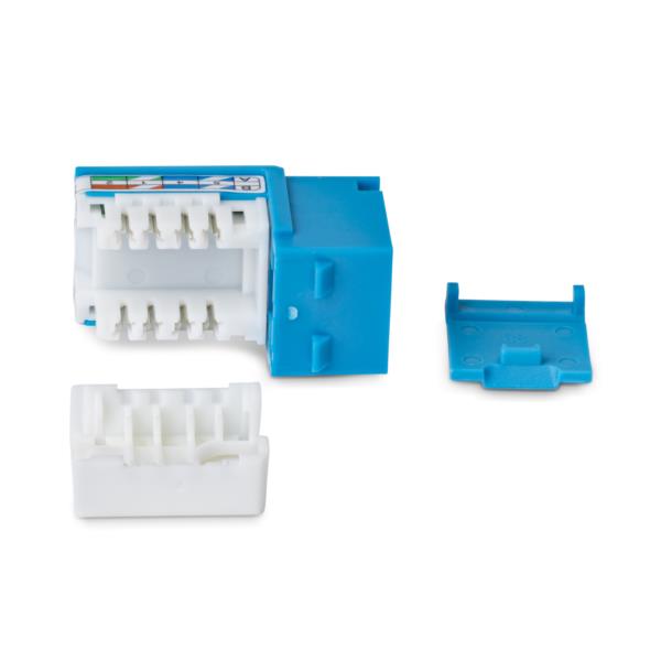 RJ45キーストーンジャック/CAT6対応/24個入/UTP非シールド/110パンチダウン/90度配線/ブルー