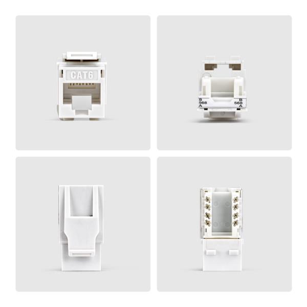 キーストーンジャック/Cat6対応/24個パック/RJ45 UTP仕様/90度/110パンチダウン/イーサネットLAN