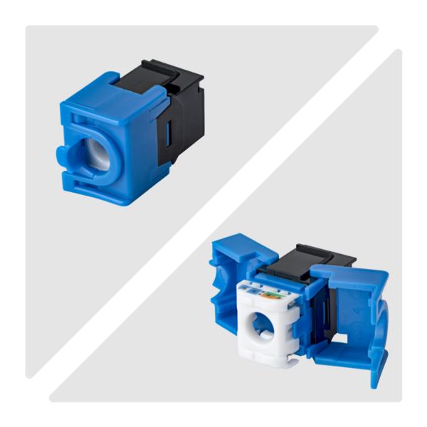 RJ45キーストーンジャック/CAT6対応/24個入/UTP非シールド/工具不要/180度配線/ブラック/LAN配線用