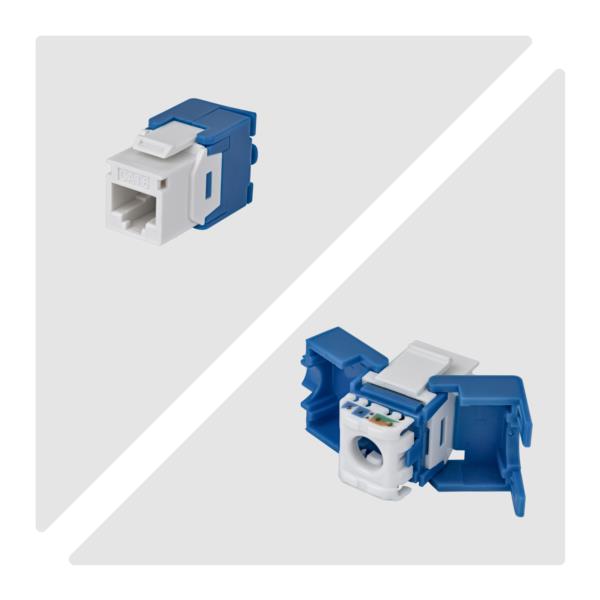 RJ45キーストーンジャック/CAT6対応/24個入/UTP非シールド/工具不要/180度配線/ホワイト/LAN配線用