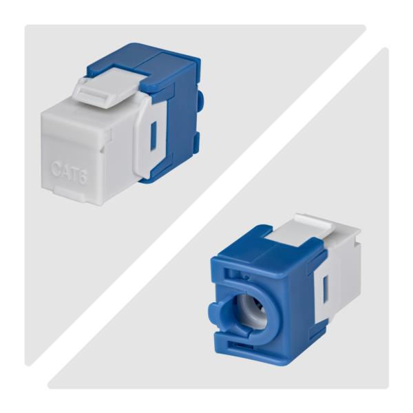 RJ45キーストーンジャック/CAT6対応/24個入/UTP非シールド/工具不要/180度配線/ホワイト/LAN配線用