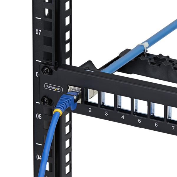 パッチパネル/ラックマウント型/1U 24ポート/ブランクキーストーン/RJ45 STP/データセンター LAN配線向け