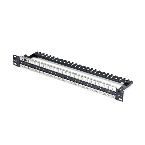 パッチパネル/ラックマウント型/1U 48ポート/ブランクキーストーン/RJ45 STP/データセンター LAN配線向け